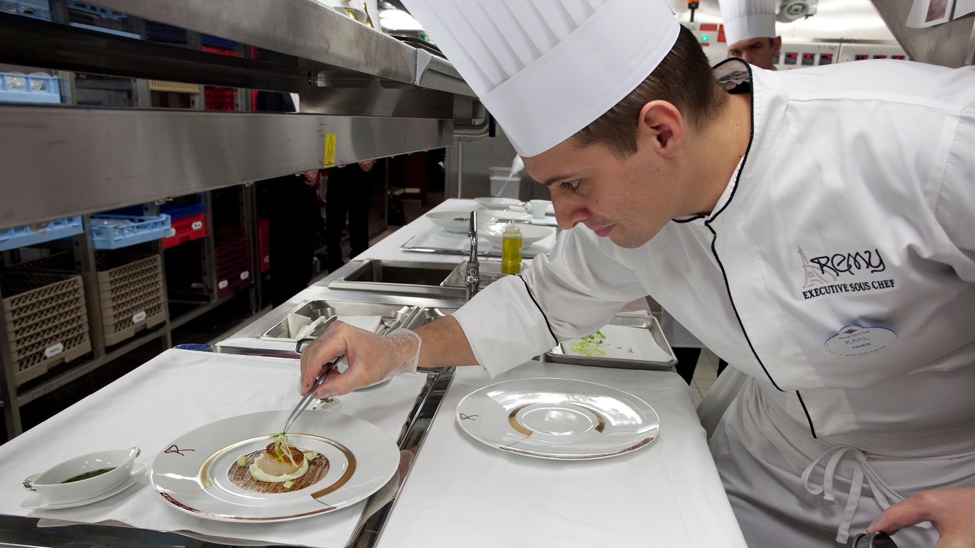 Work as a cook in the first fine dining at sea - Menu by A. Lallement