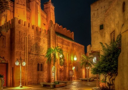 EPCOT Moroccan Pavilion by night